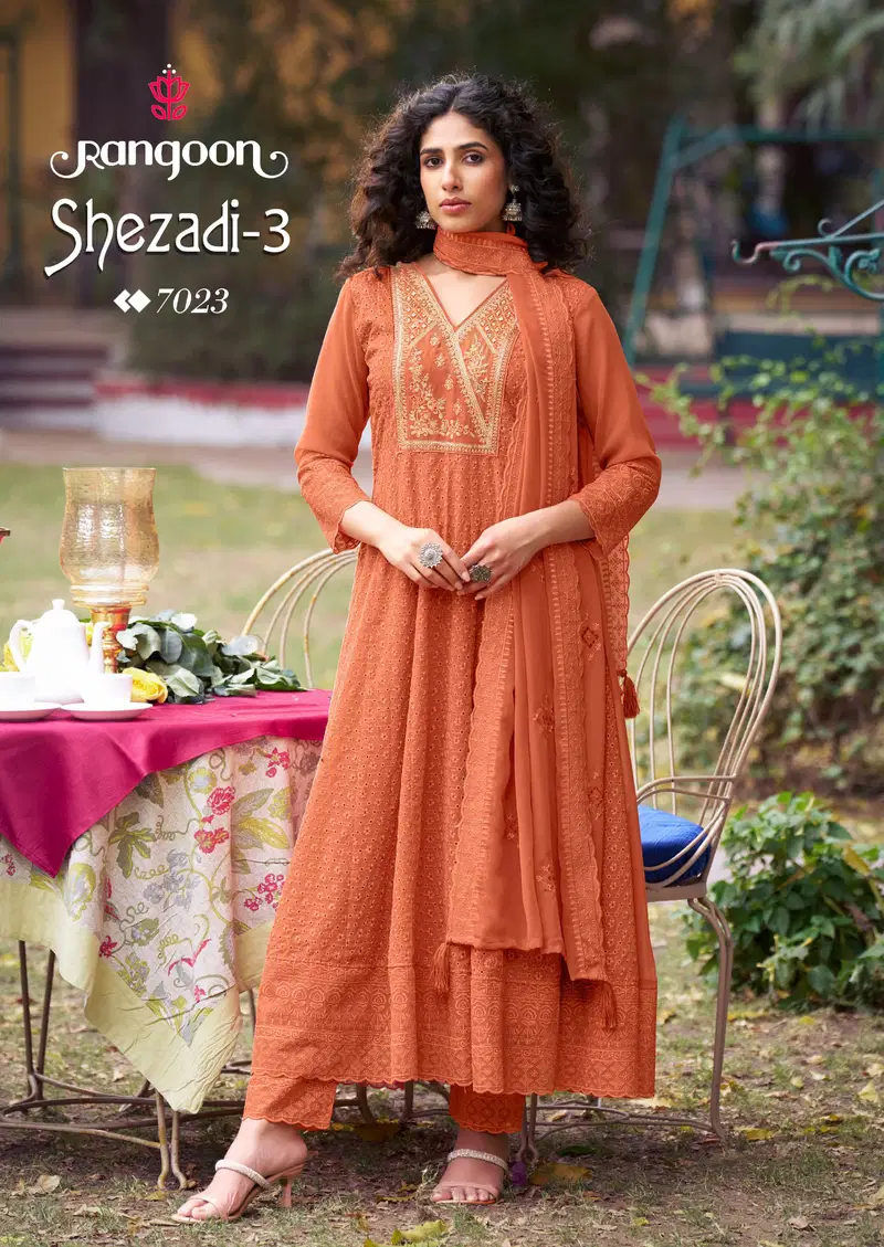 Sehzadi Vol 3 By Rangoon Georgette Readymade Suits Suppliers In India